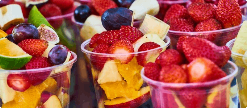 Fruit salad cups. 