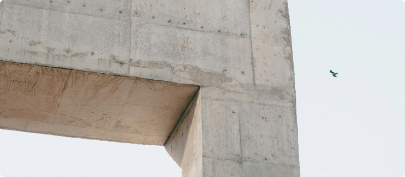 A close-up of concrete insulation used to build a home.