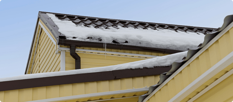 Snow on a metal roof.