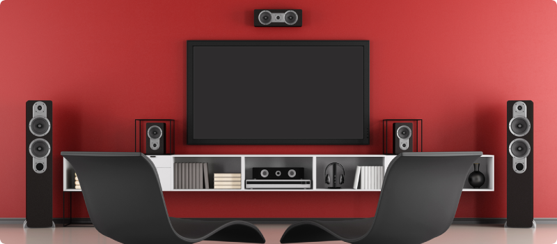 a home theater set up