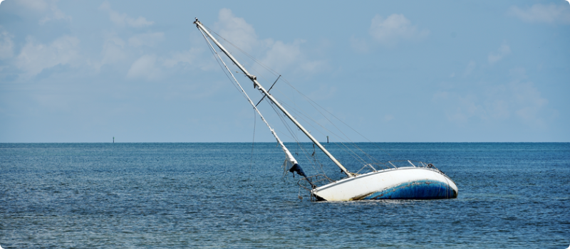 a sailboat sinking