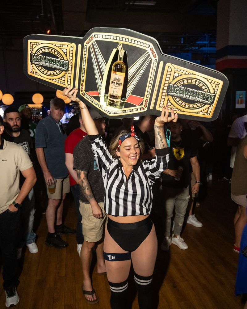 Bottle service girl at McFadden's fight night. 