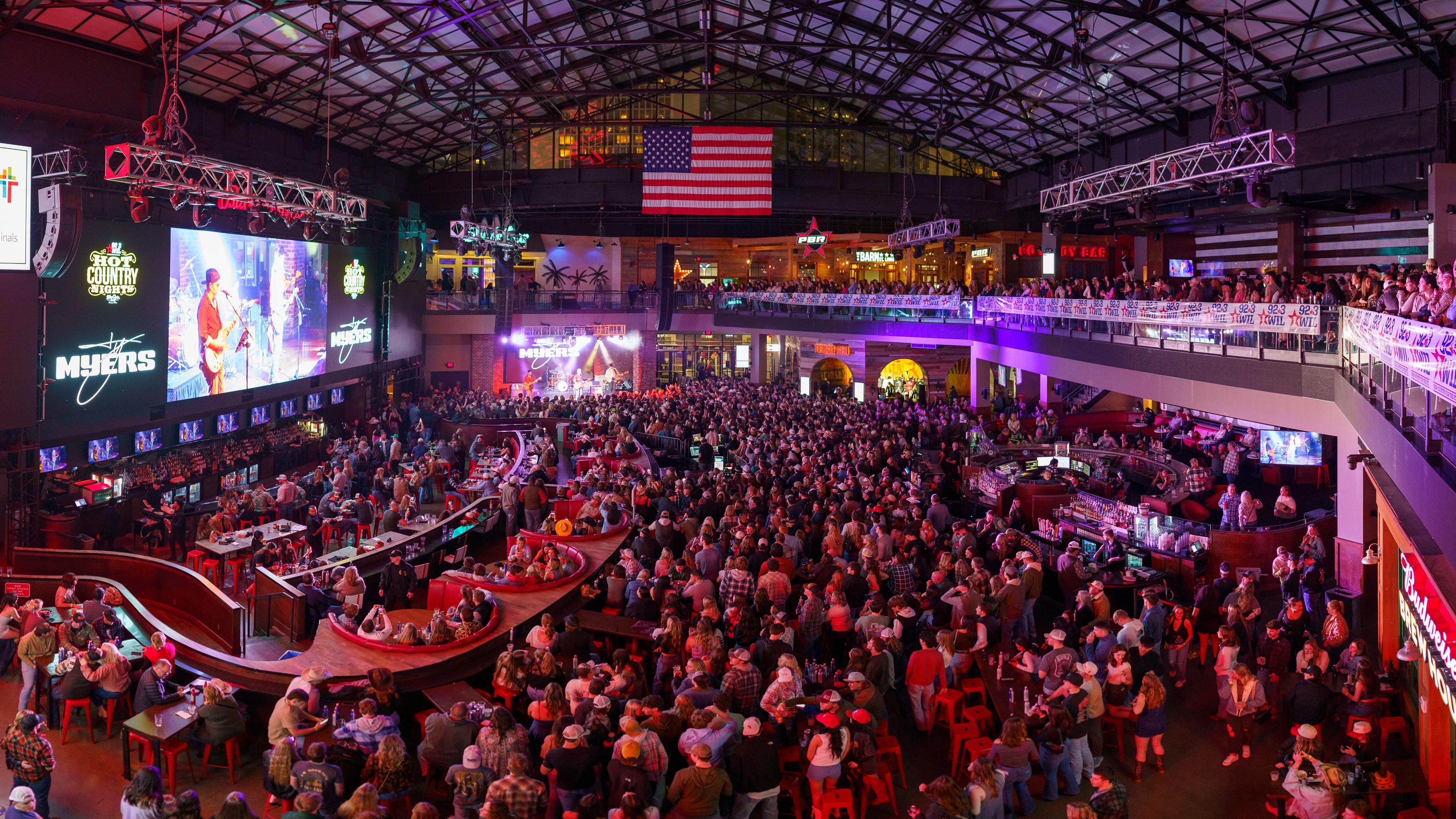 FanDuel Sports Network Live! stage and venue full of guests during Hot Country Nights,