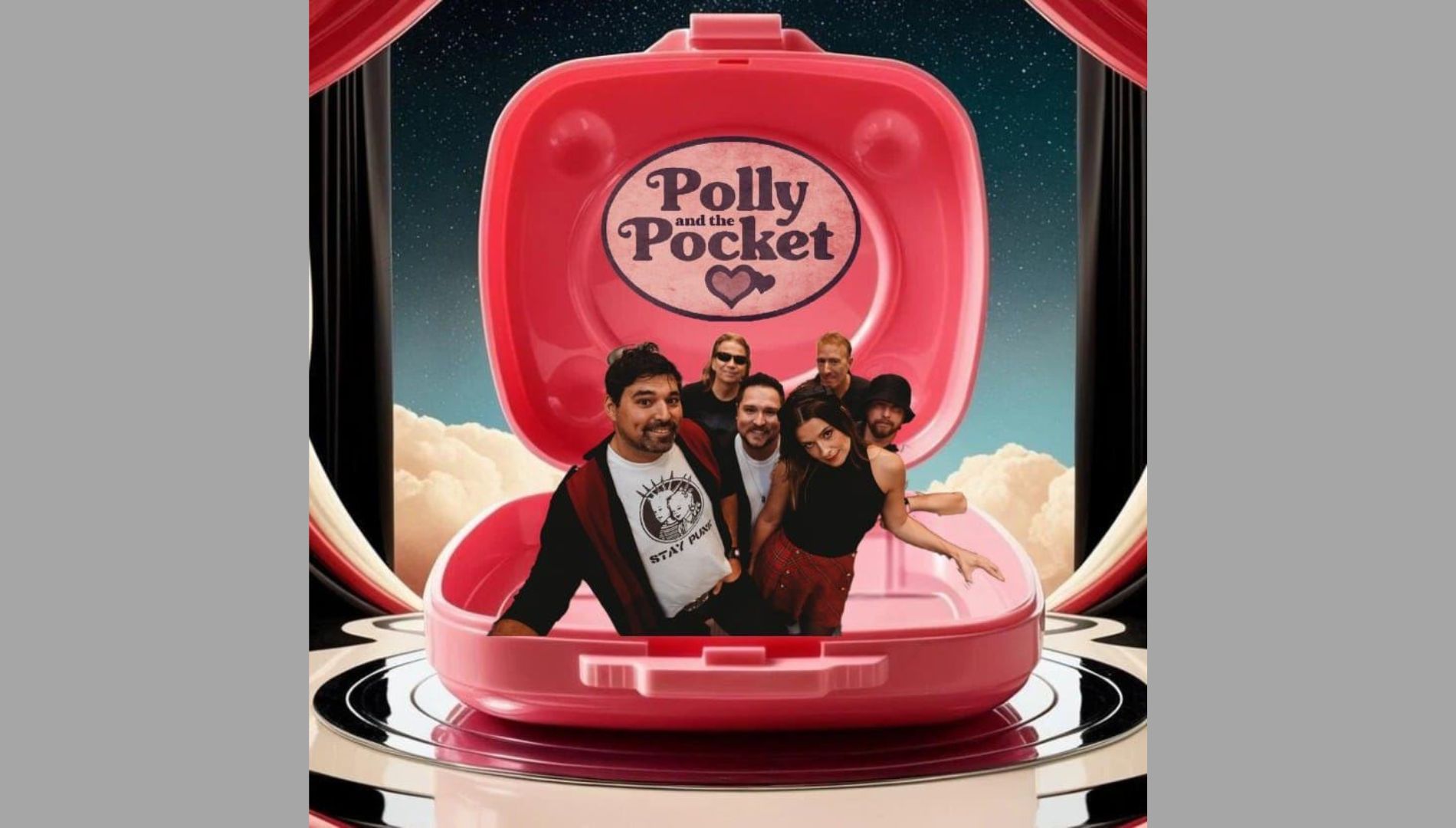 Artists coming out of a lunch box