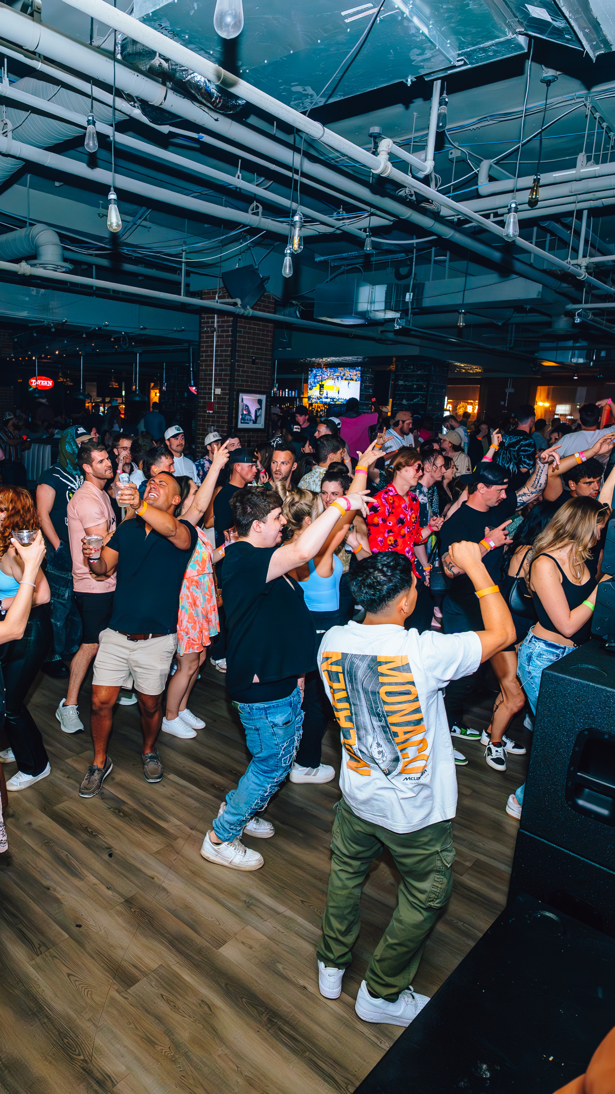 Image of people dancing in Tavern during Shipwreck concert.