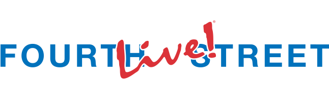 Fourth Street Live Blue and Red Text Logo