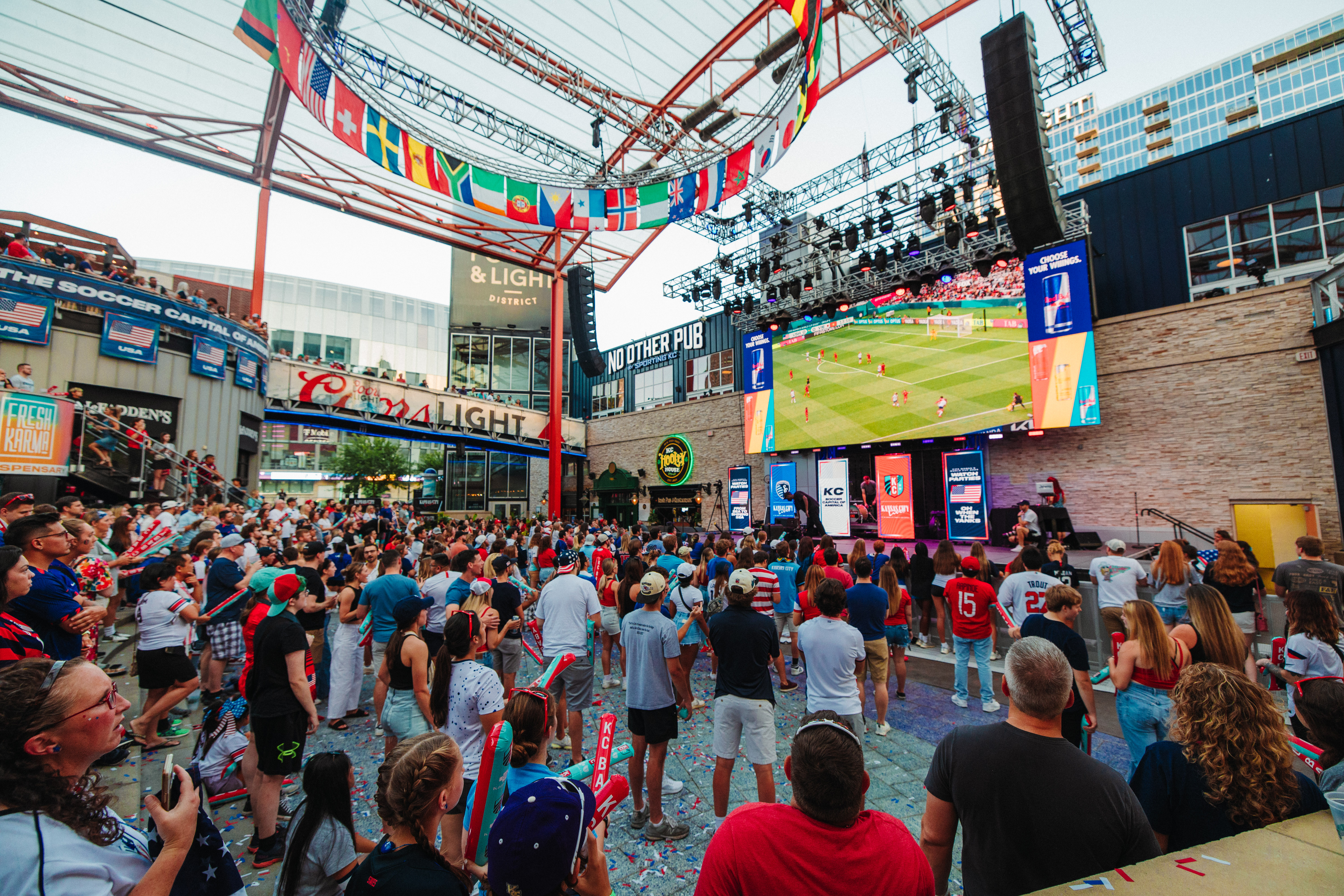 Premier League outdoor watch party at Power and Light District.
