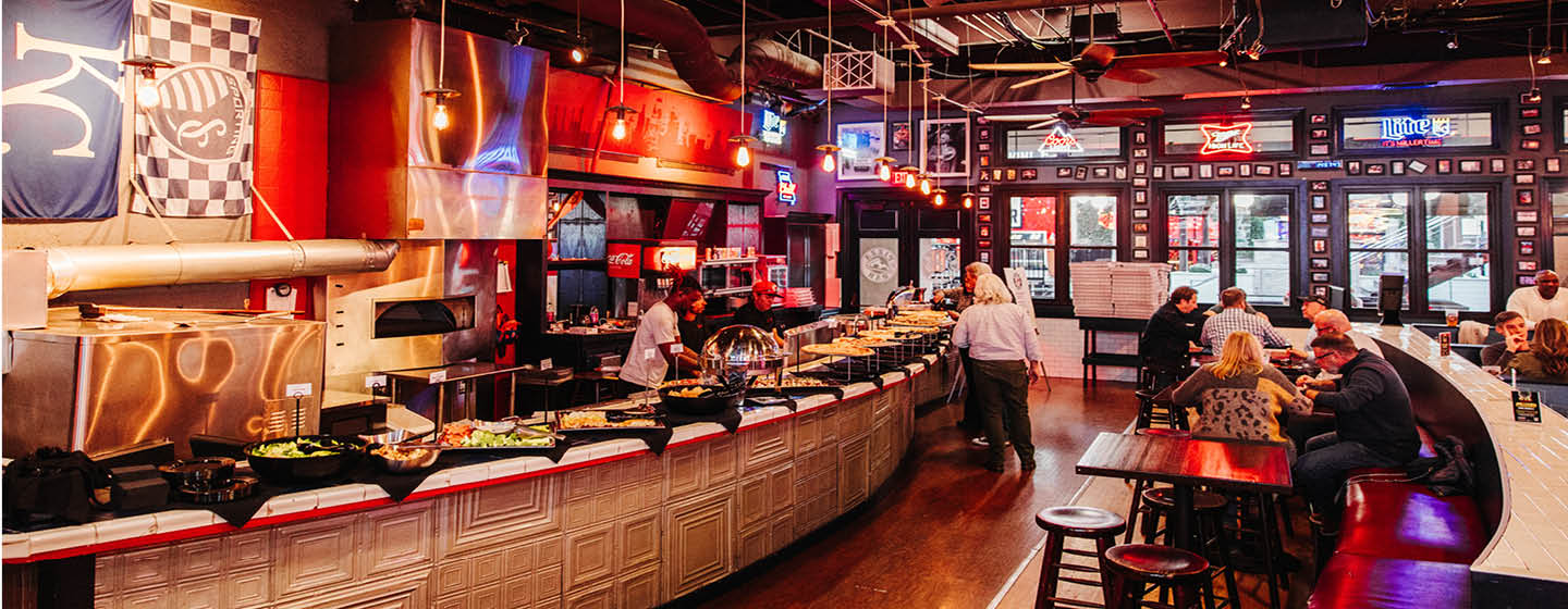 Pizza Bar Counter and Dining Area