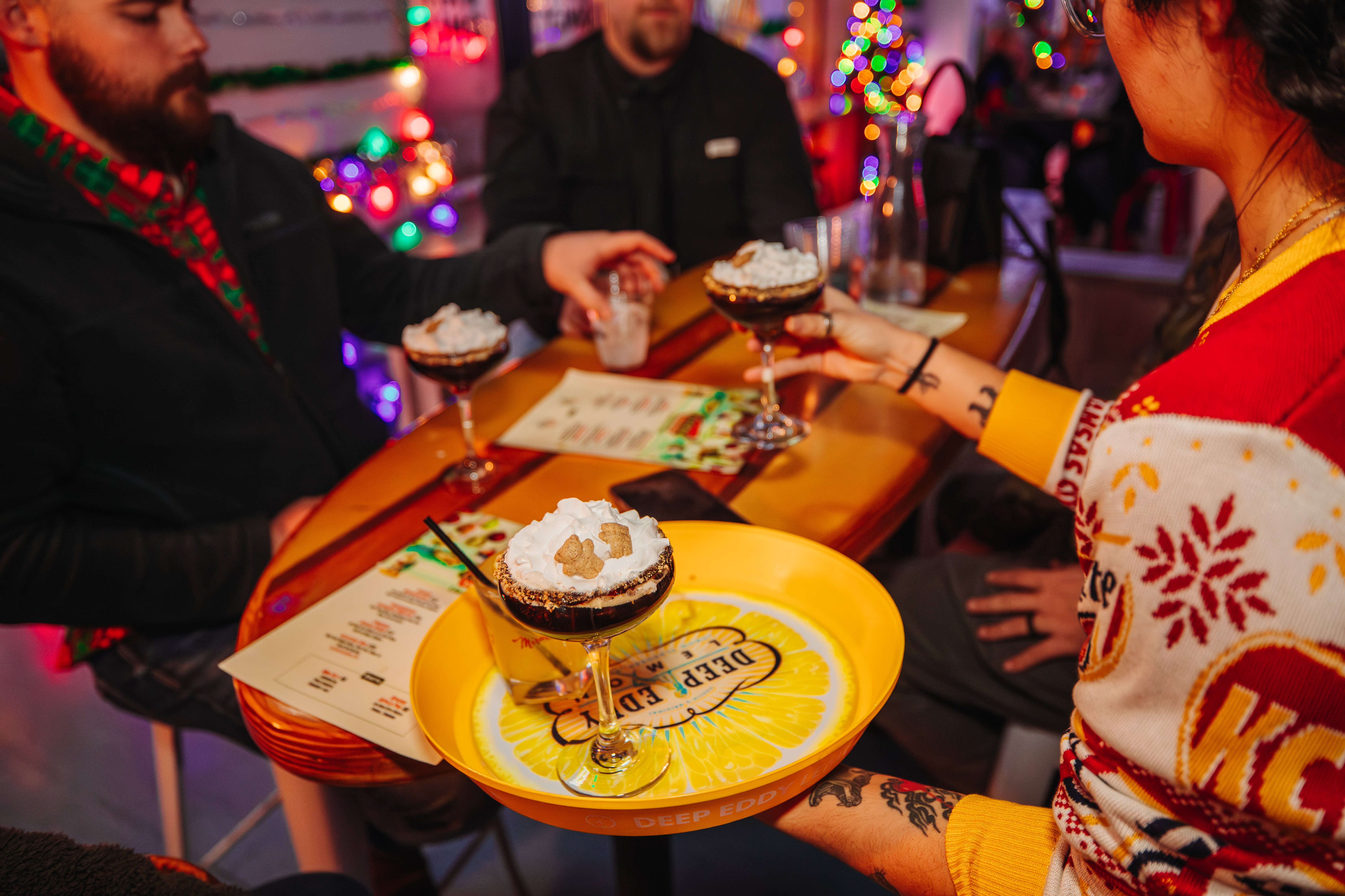 Tinsel Tavern Holiday Pop-Up Bar at Kansas City Live! Festive Espresso Martini Cocktail