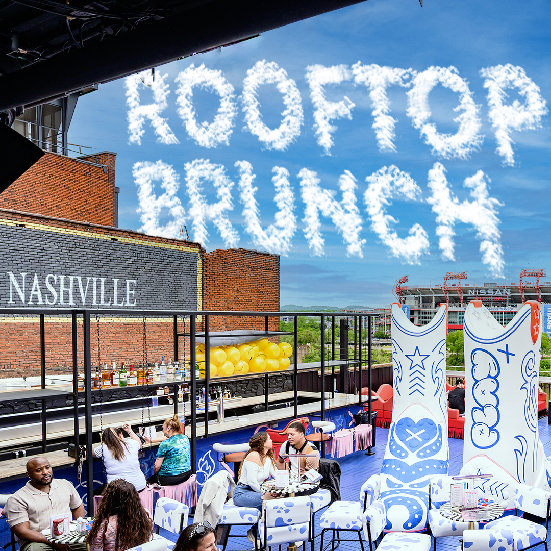 Nashville Live! rooftop with skywriting - Rooftop Brunch