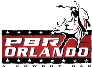 PBR Cowboy Bar Orlando text, bull, and cowboy graphic.