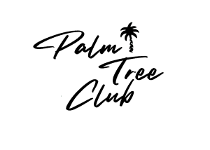 Palm Tree Club black script text and palm tree logo