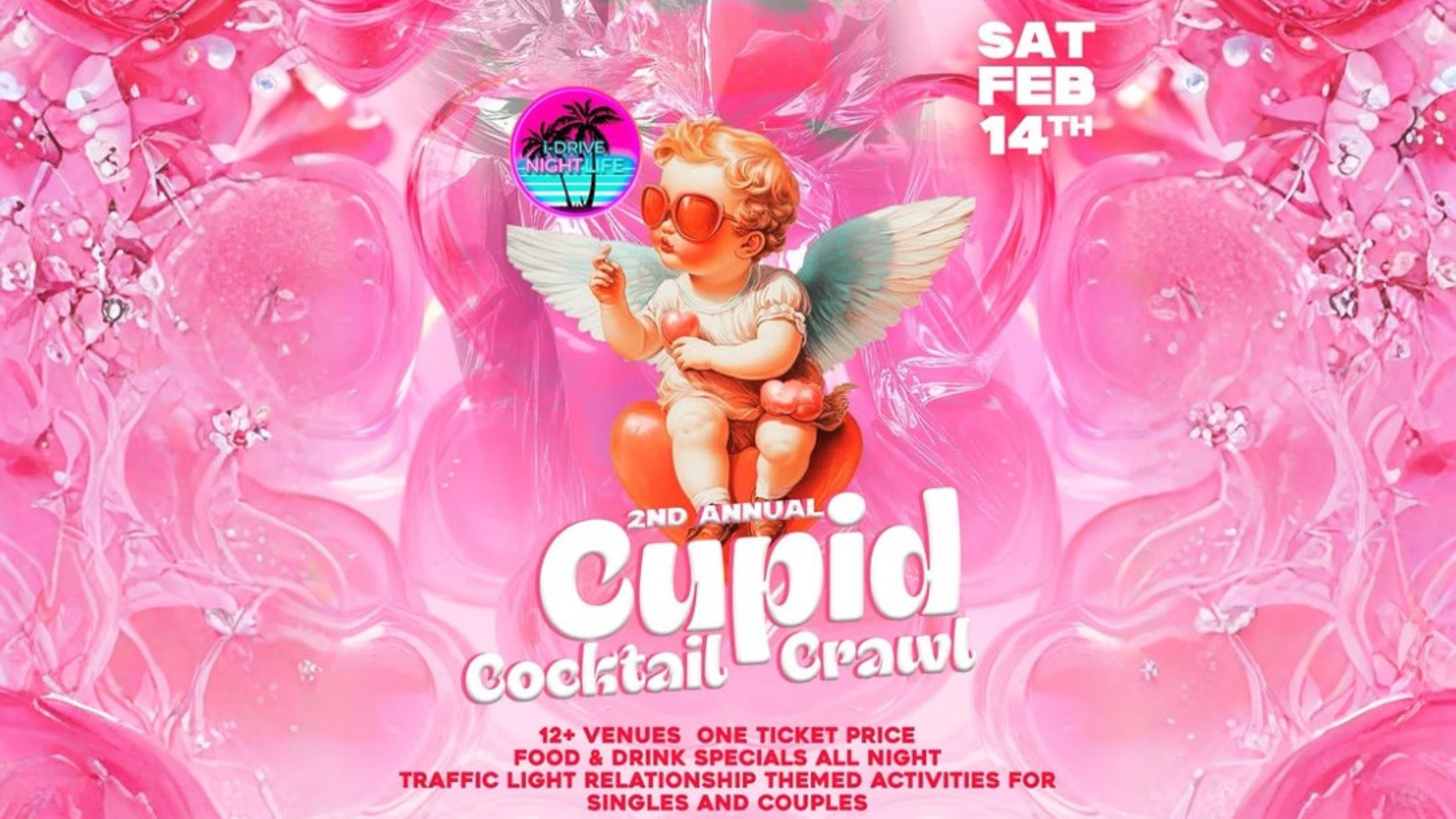 2nd Annual Cupid Cocktail Crawl Join us on February 14th, 2026 for an unforgettable night filled with food, drinks, and love! 