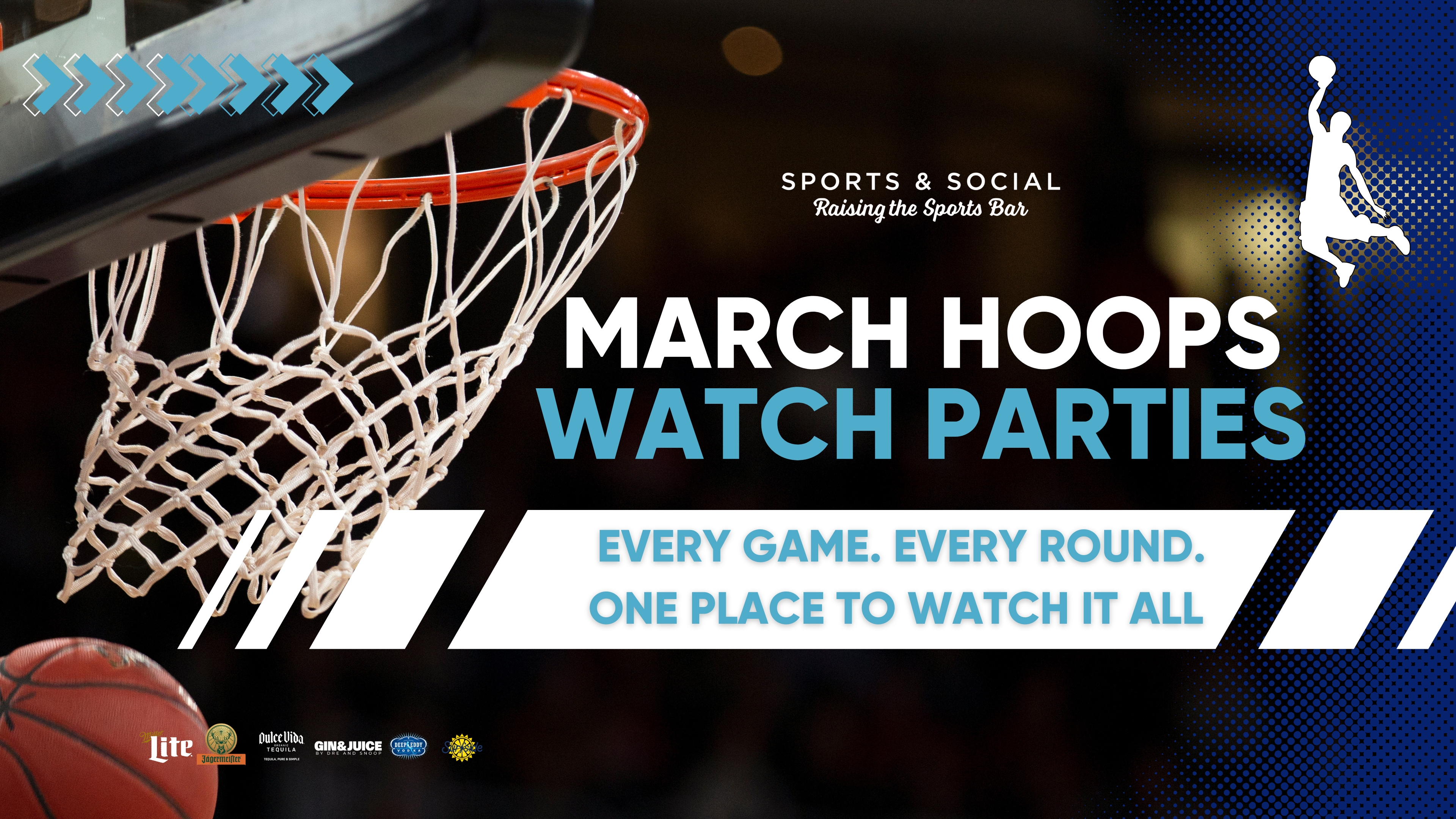 MADNESS WATCH PARTY HEADQUARTERS   March 15 – April 6, 2026   Every game. Every round. One place to watch it all 