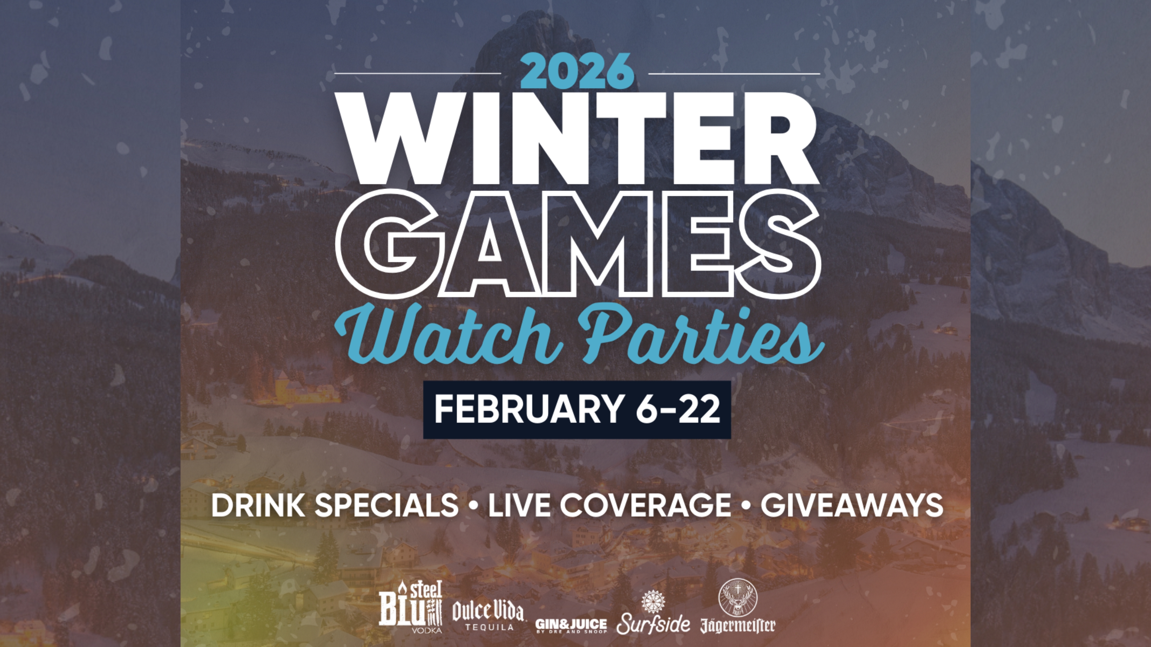 winter olympics winter games watch parties feb 6-22 2026