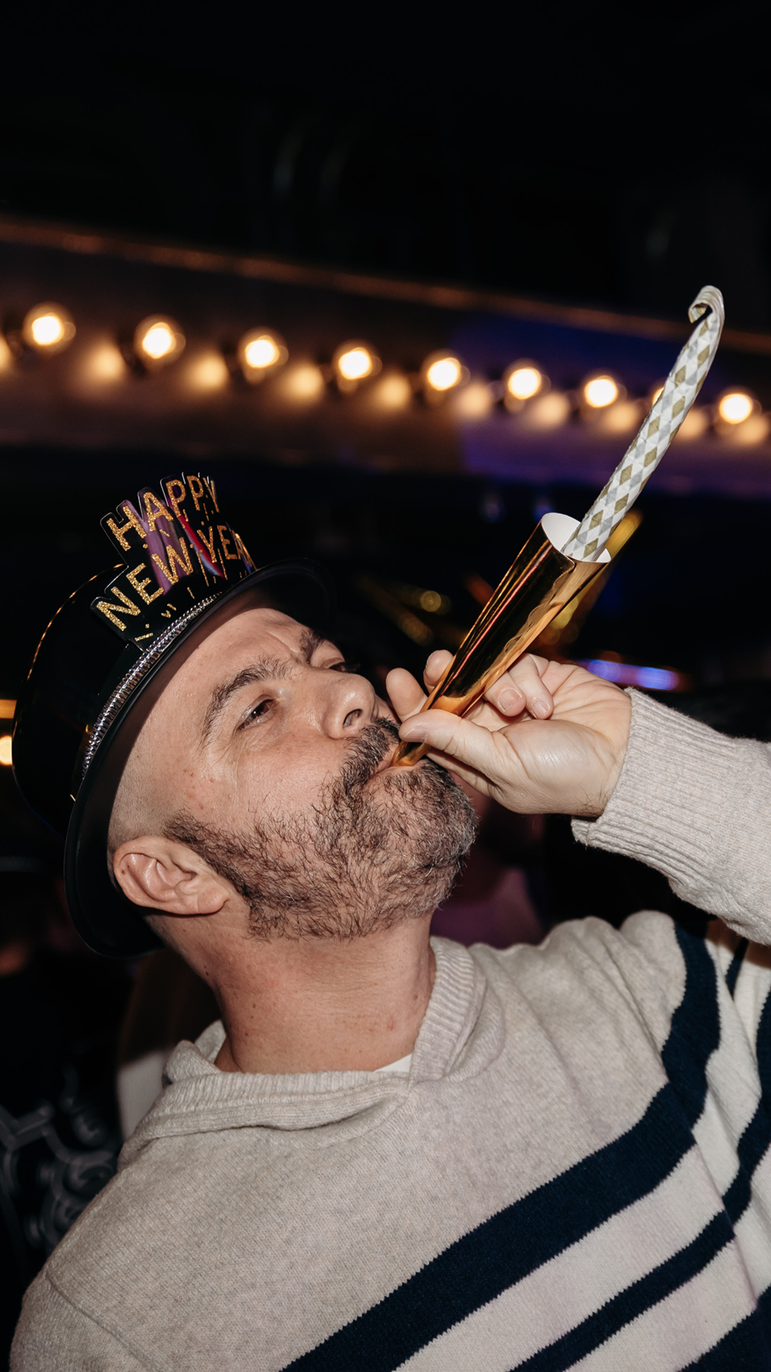 Man celebrating New Years