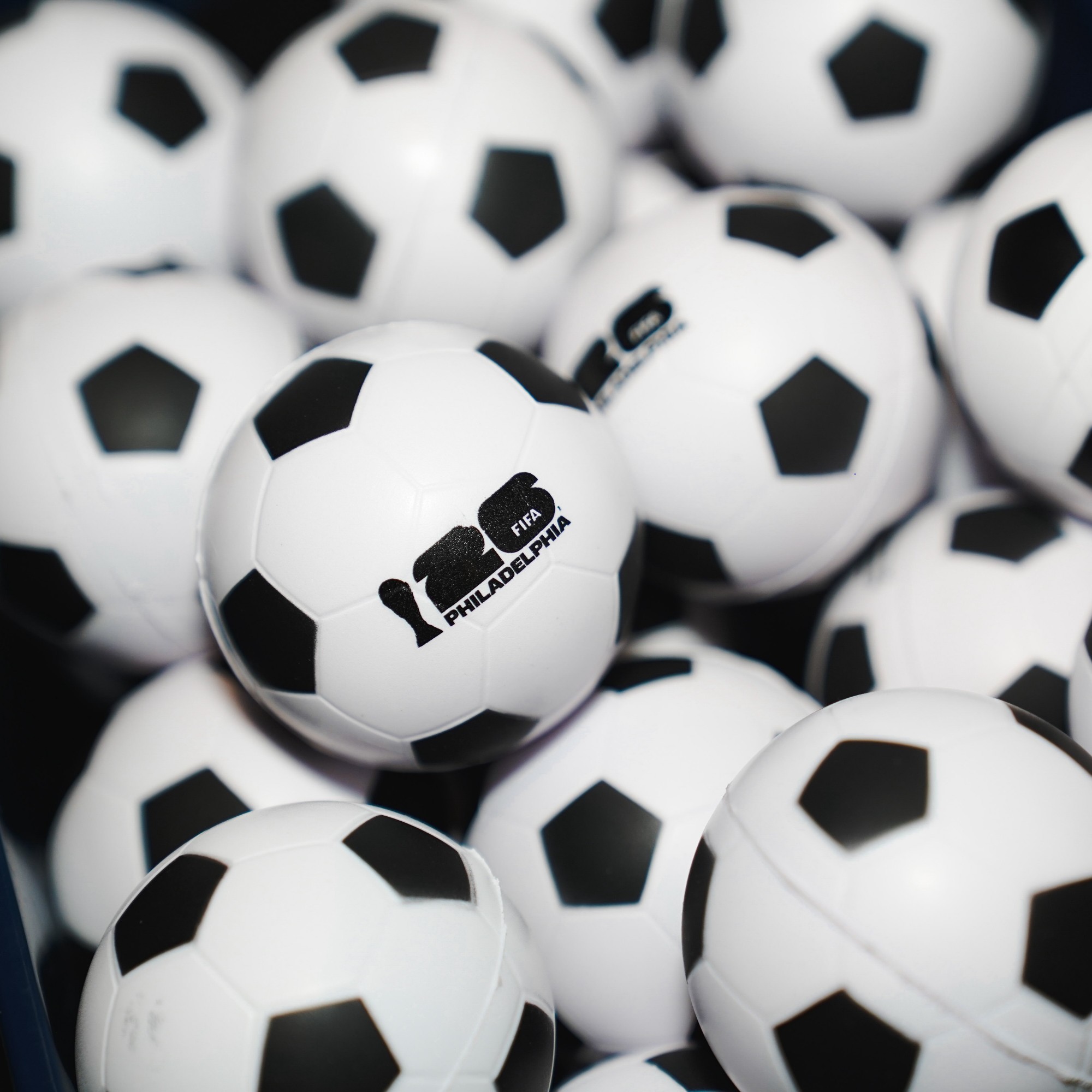 FIFA 2026 Philadelphia promo mini soccer balls.