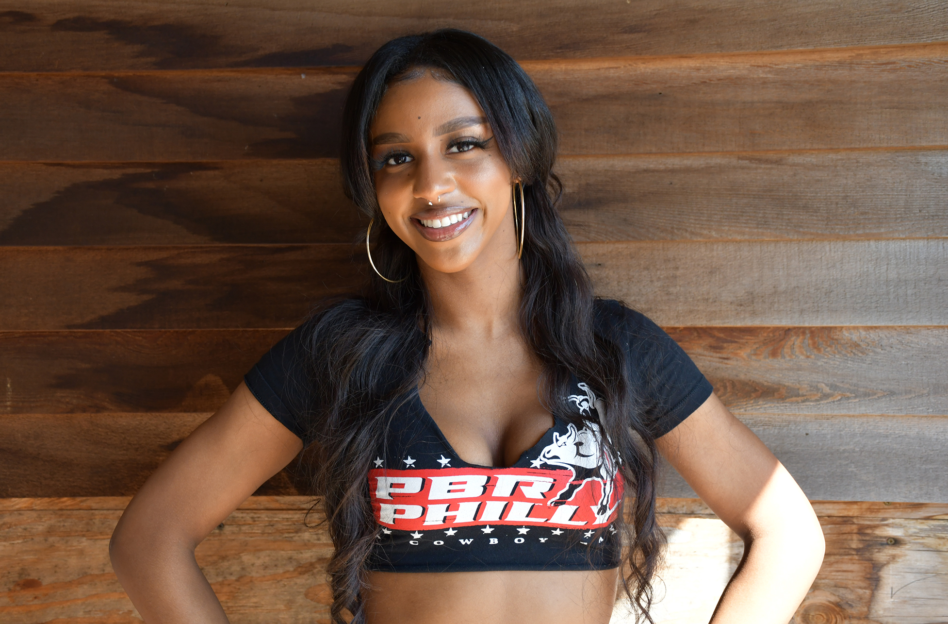 PBR Philly Buckle Bunny in crop tshirt