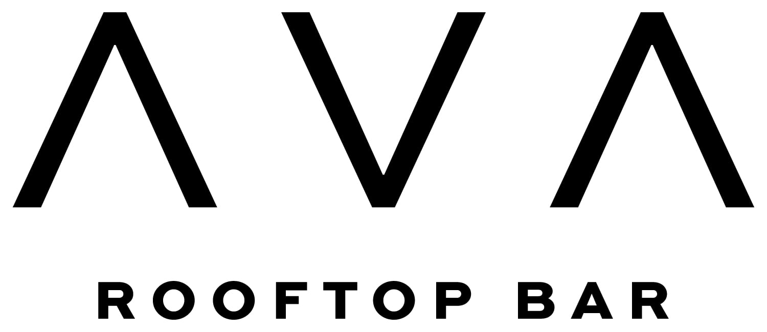 AVA Rooftop Bar black text, stacked logo