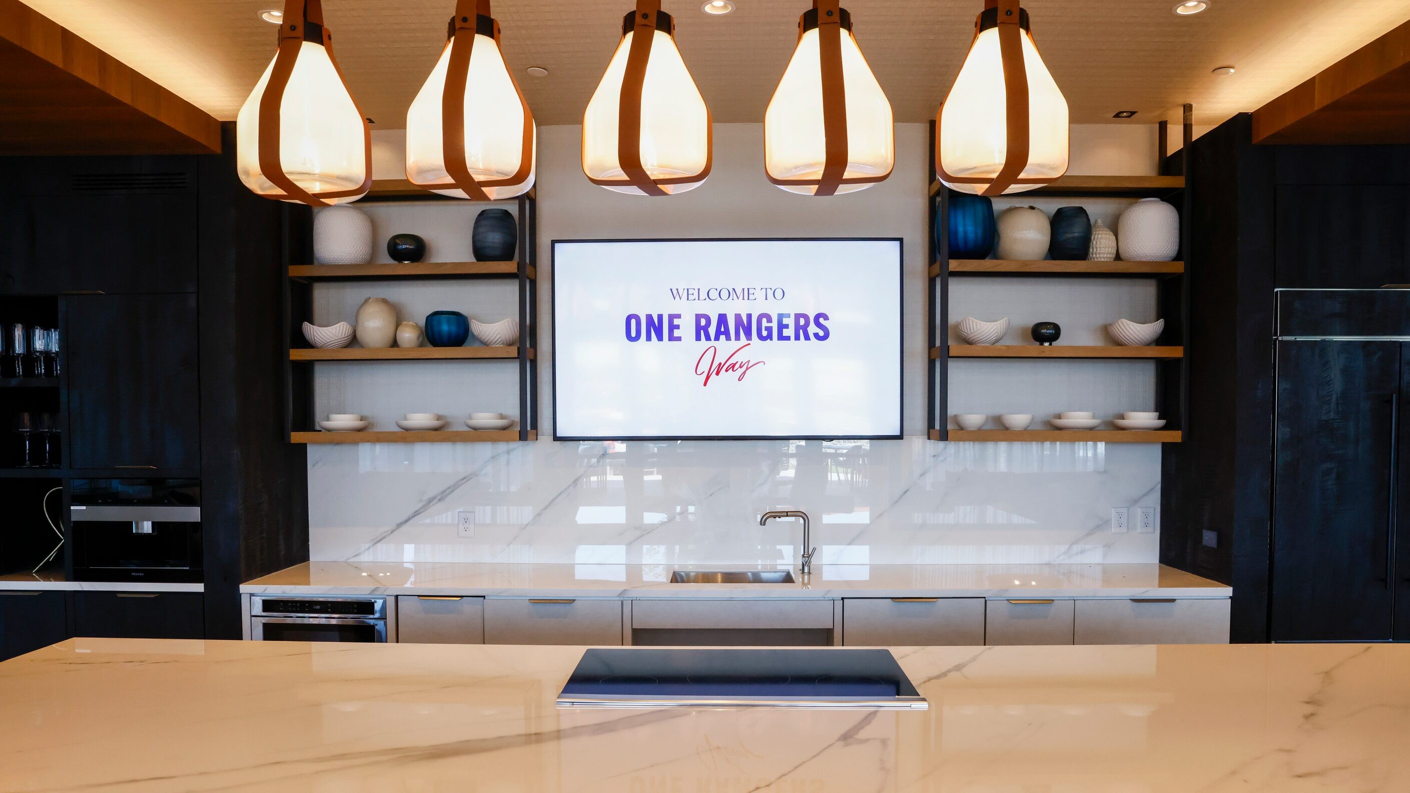 One Rangers Way apartment complex demonstration kitchen.