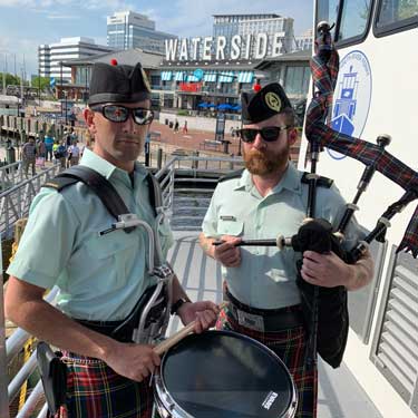 Snare Drummer and a bag pipe player