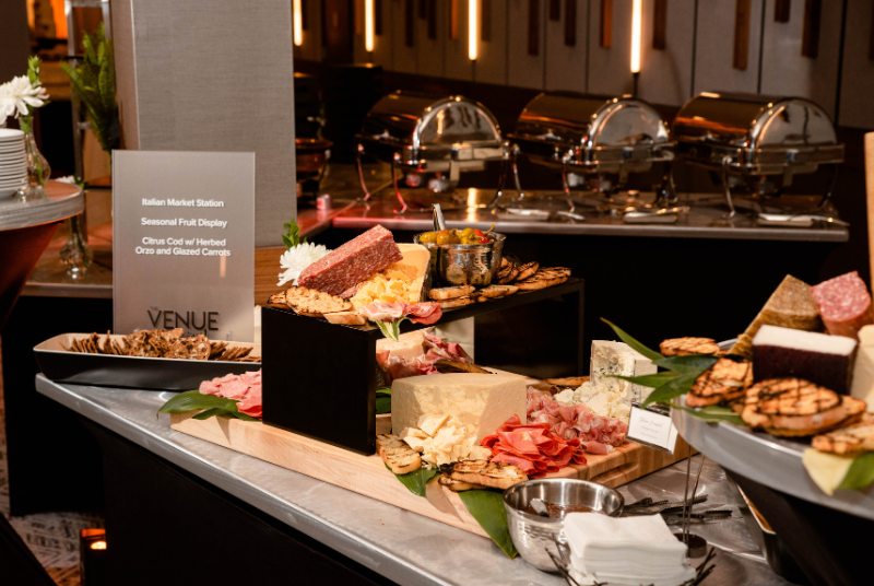 Display of catered food at an event