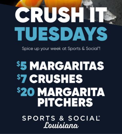 photo promoting crush it tuesdays at sports & social