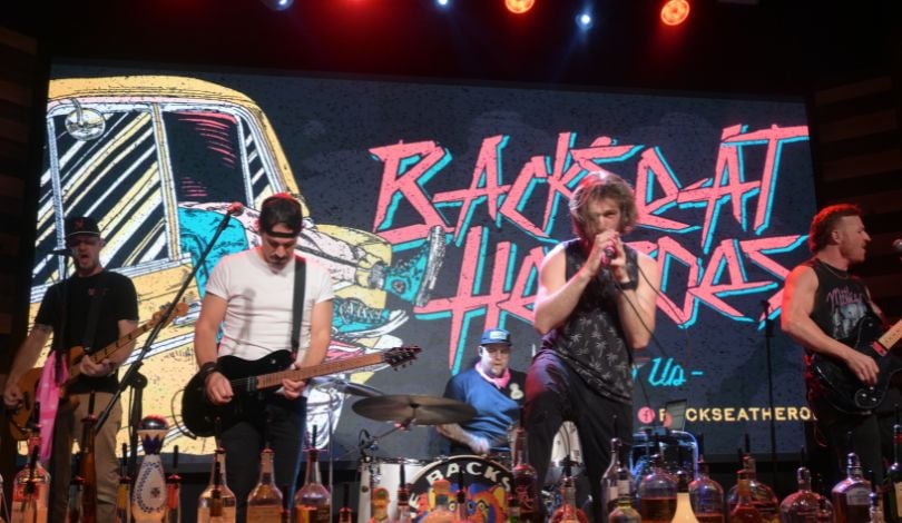 image of 5 men playing instruments on stage at PBR louisiana
