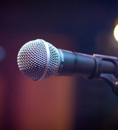 microphone on a stage