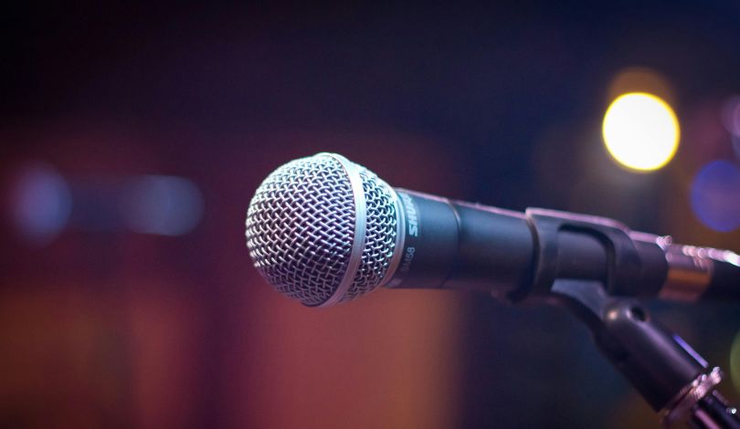 microphone on a stage
