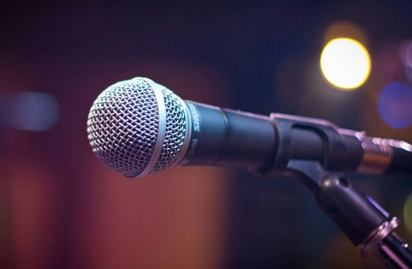 microphone on a stage