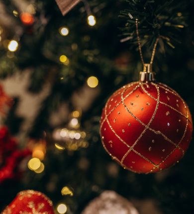 image of a christmas tree with ornaments