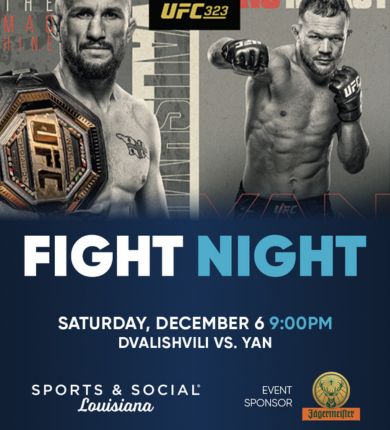 image of the fight information for ufc 323 on december 6