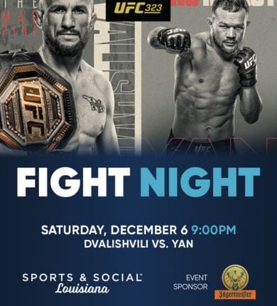 image of the fight information for ufc 323 on december 6