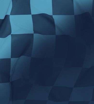 image of light blue and navy blue checkered race flag