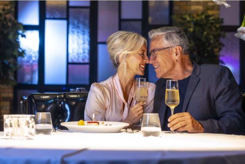 Hotel promo of couple having drink