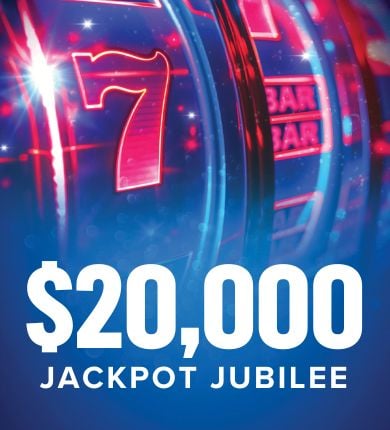 Glowing blue and red slot machine