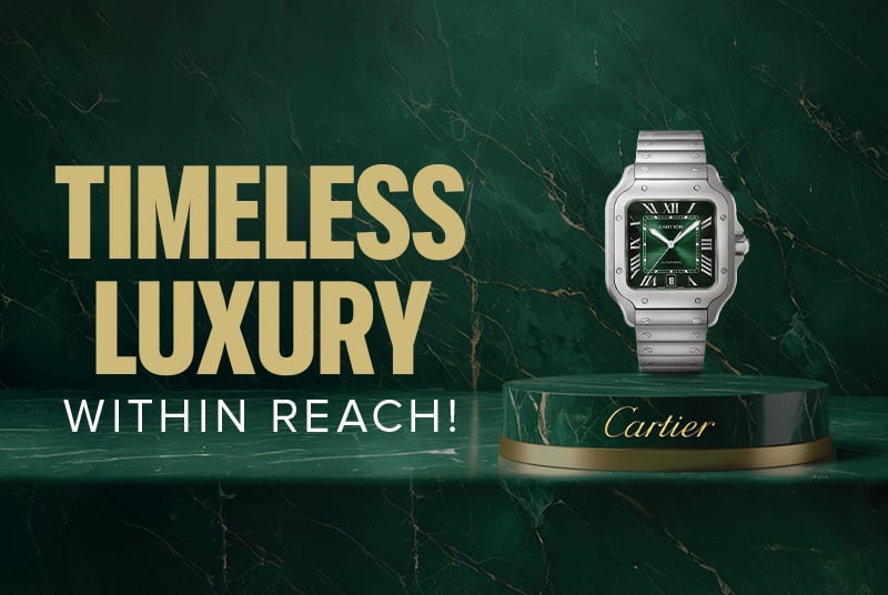 silver Cartier watch