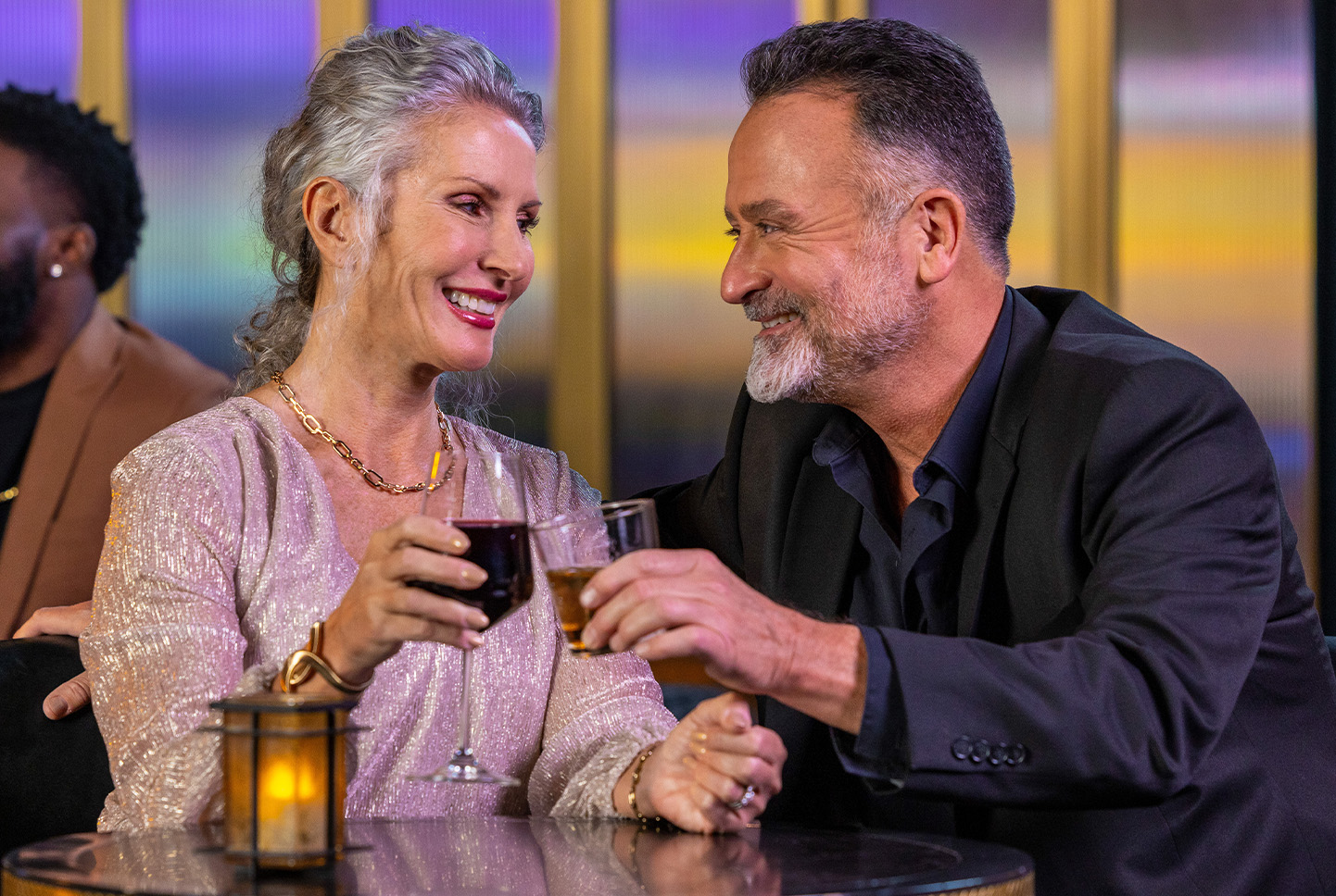 Couple Having Drinks at The Prime Rib