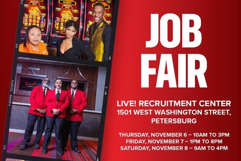 Nov 6 Job Fair Graphic | Thursday, Nov 6 through Saturday, Nov 8
