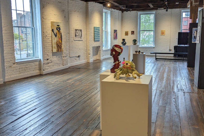 Interior image of an art exhibit at Petersburg Art League in Petersburg Virginia 