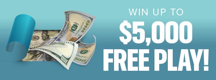 blue background with pull tab and money