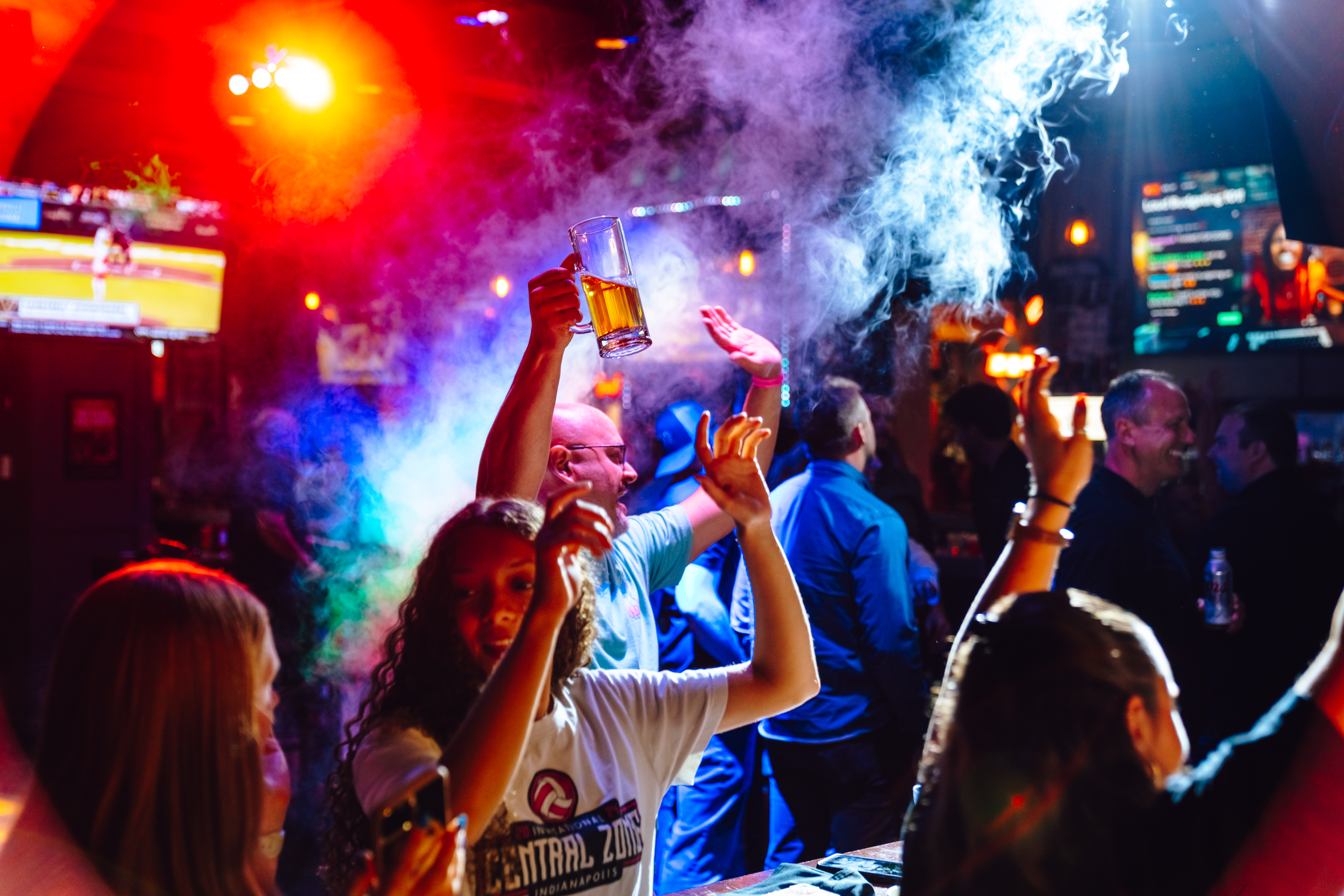 An image of people partying at Sports and Social.