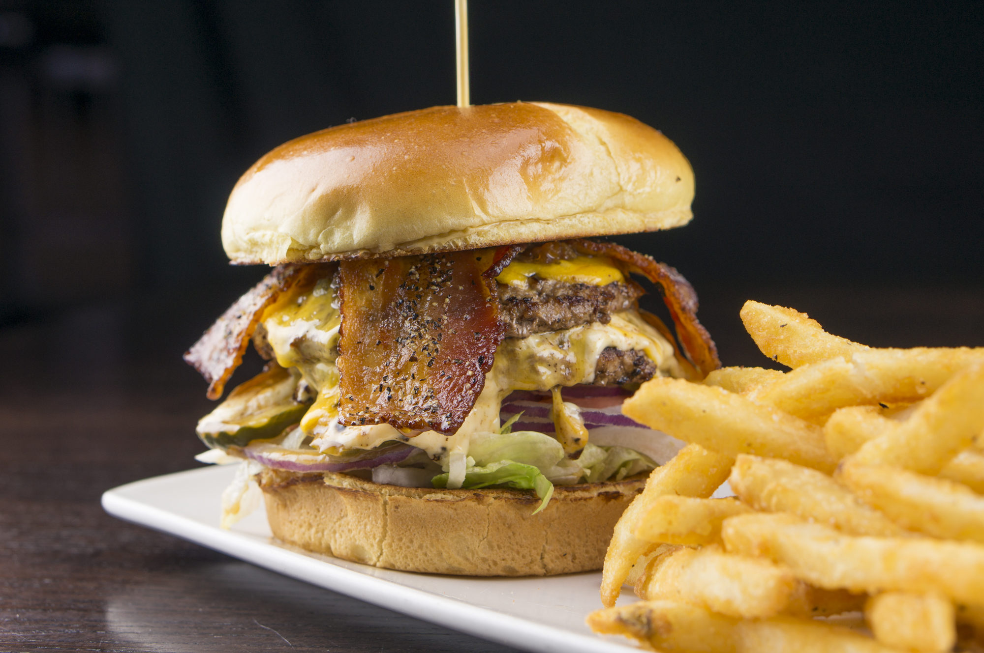$10 burger and friend at sports and social orlando