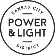 Kansas City Power and Light District black stacked text in a circle outline.