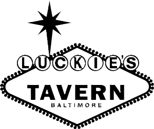 Luckie's Tavern Baltimore black text and graphic sign logo.