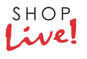 Shop Live! Black and Red Text Logo
