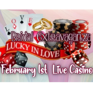 casino imagery with pink bridal text
