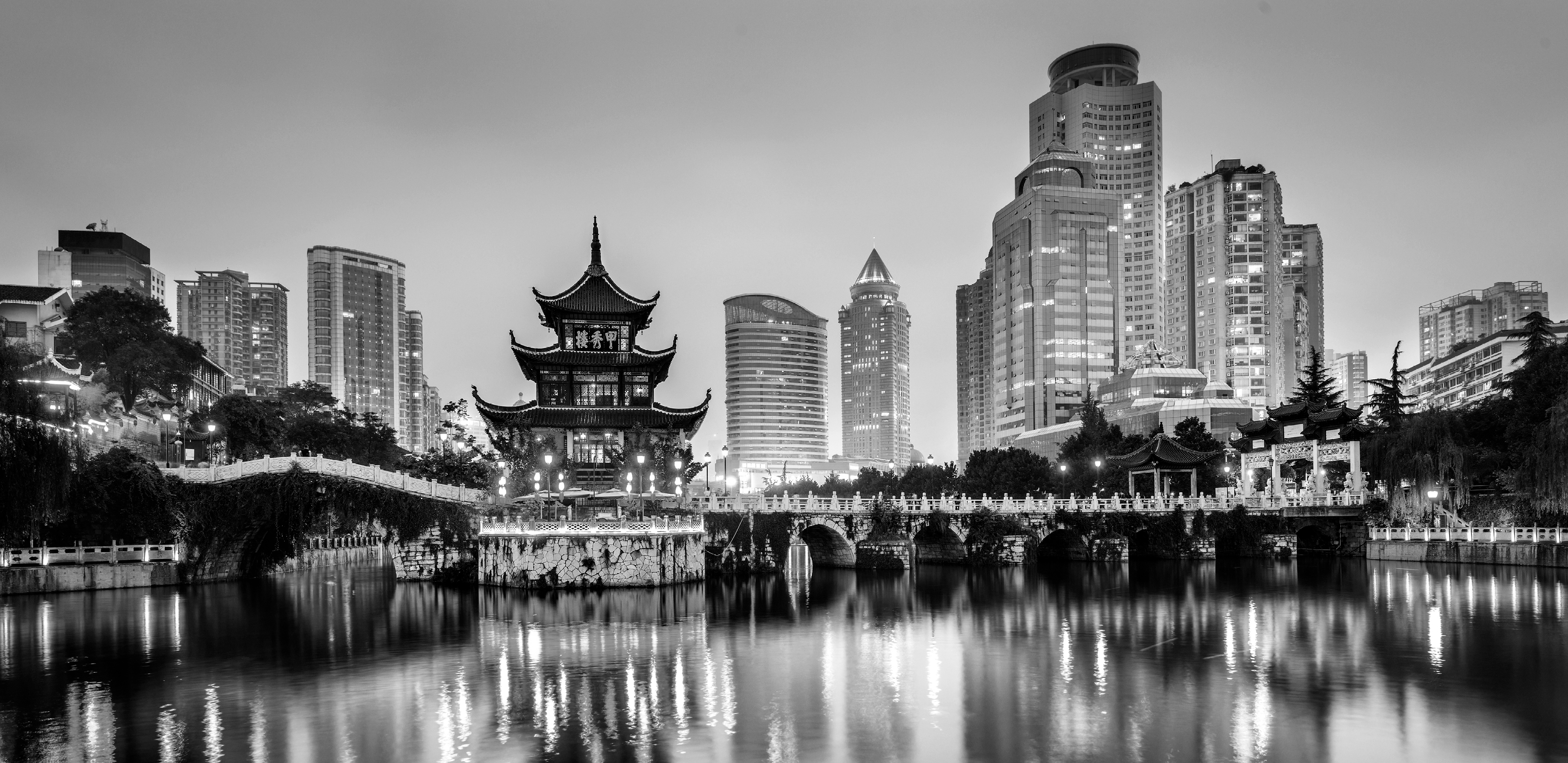 Cityscape of Guiyang at night