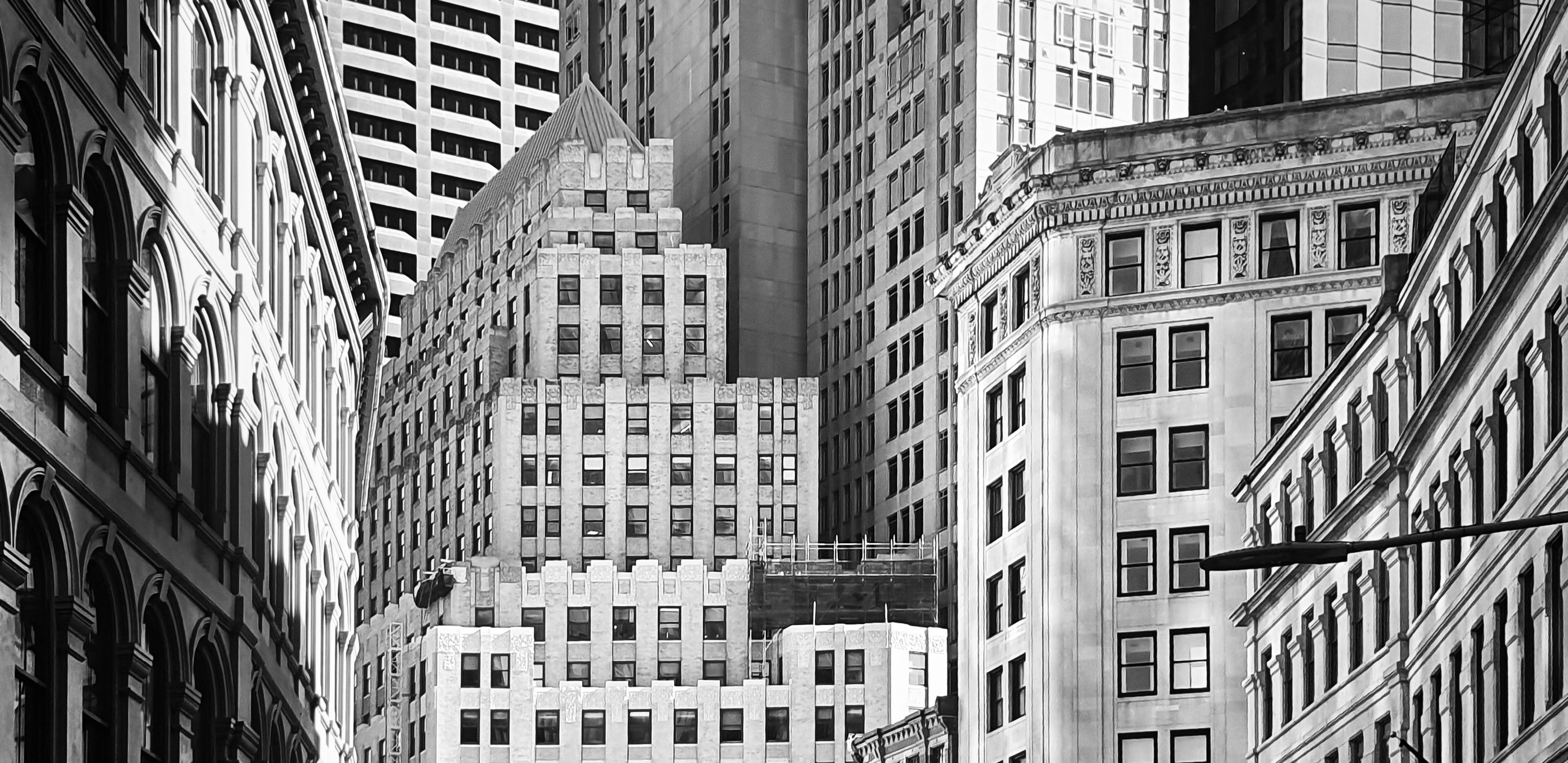 Elegant pre-war office buildings in Downtown Boston